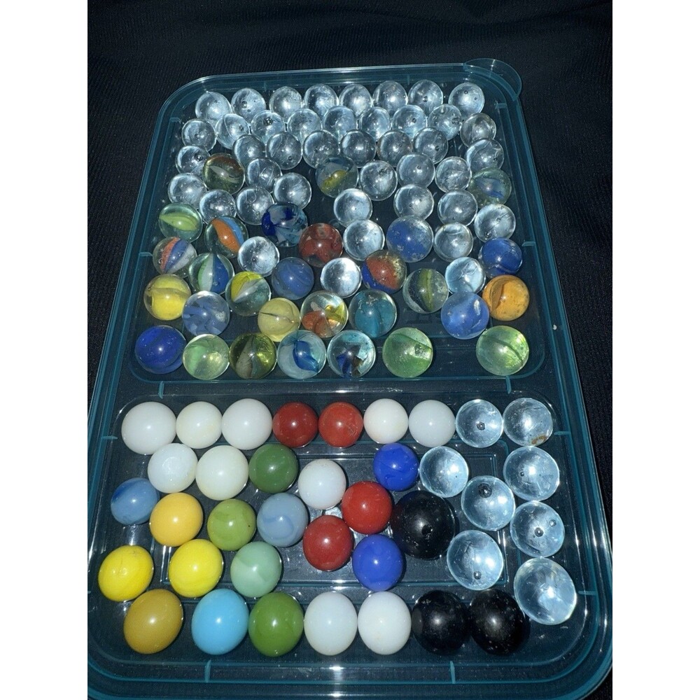 120+  VTG. Glass Marble Lot,  Swirl, Cateye, Arko? Peewee Collection